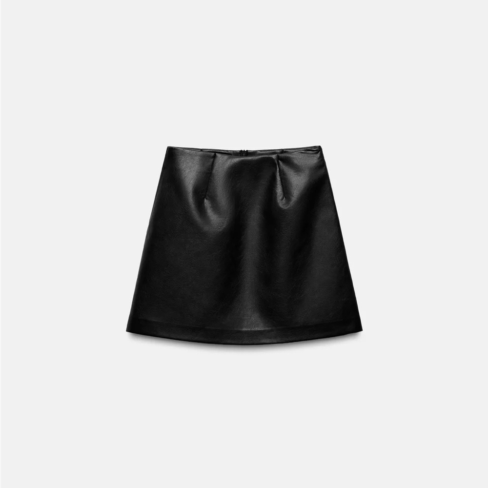 Zara Black Faux Leather Mini Skirt
